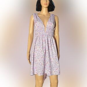 SHEIN Lavender Floral Backless Dress